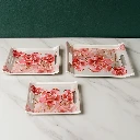 ZTK80 Plastic Rectangular Serving Tray Set – Printed Design Trays for Home & Kitchen (3 Pcs set)