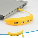 ZTE44 Banana Shape USB Hub, 2.0 Hub USB Splitter, 4-Port USB Hub (1Pc)