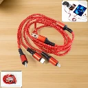 ZTE46 High-Quality 3-in-1 Multi-Charging Cable with USB Input and Triple Output (2 Type C & 1 IP, Micro)