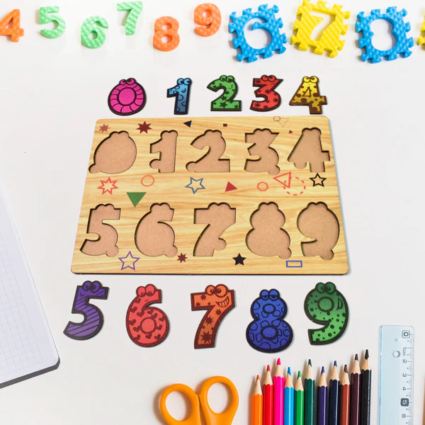 ZTKB32 Wooden Number Puzzle Learning Educational Board (1 Set / 28×20 Cm)