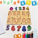 ZTKB32 Wooden Number Puzzle Learning Educational Board (1 Set / 28×20 Cm)