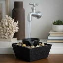 ZTH117 Modern Tap Style Tabletop Water Fountain with Pebble Base