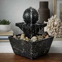 ZTH119 Modern Sphere Tabletop Water Fountain with Pebble Base