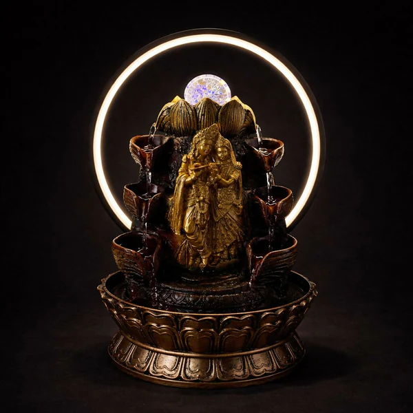 ZTH121 Radha Krishna LED Tabletop Water Fountain for Home Decor