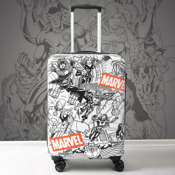 ZTH127 Novex Marvel Avenger Kids Trolley Bags for Travel Polycarbonate Luggage /Suitcase with 4 Wheel (Black,22 Inch)