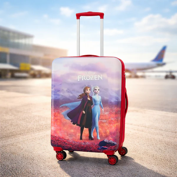 ZTH130 NOVEX Disney Frozen Red Travelling Kids Trolley Bags for Girls Luggage 4 Wheels ( Blue /22 Inch)