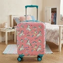 ZTH133 Novex Unicorn Pink Travelling Kids Trolley Bags for Girls Luggage 4 Wheels ( 18 Inch)