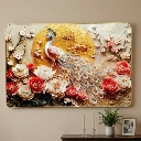 ZTH148 Luxury Peacock Wall Art Frame | Luxury Golden Frame Home Decor