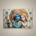 ZTH152 Luxury Radha Krishna Divine Gold Finish Wall Art Frame Home Decor