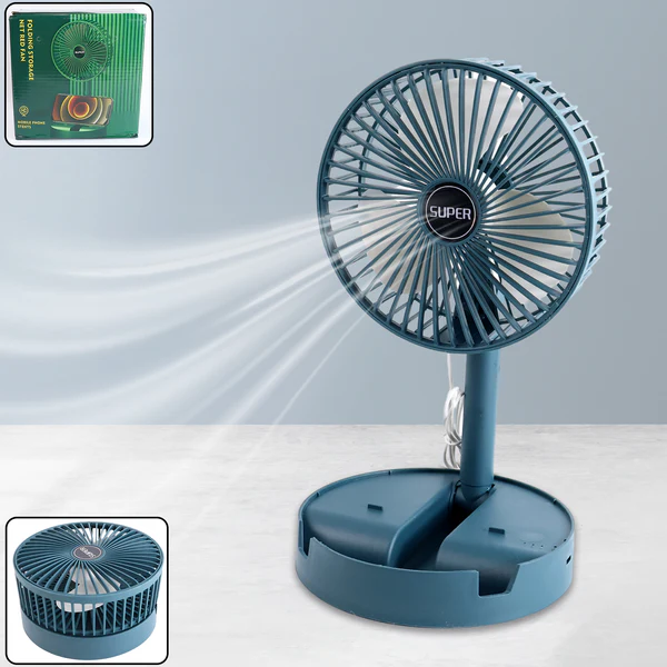 ZTHS14 Elescopic Electric Desktop Fan, Height Adjustable, Foldable & Portable for Travel/Carry