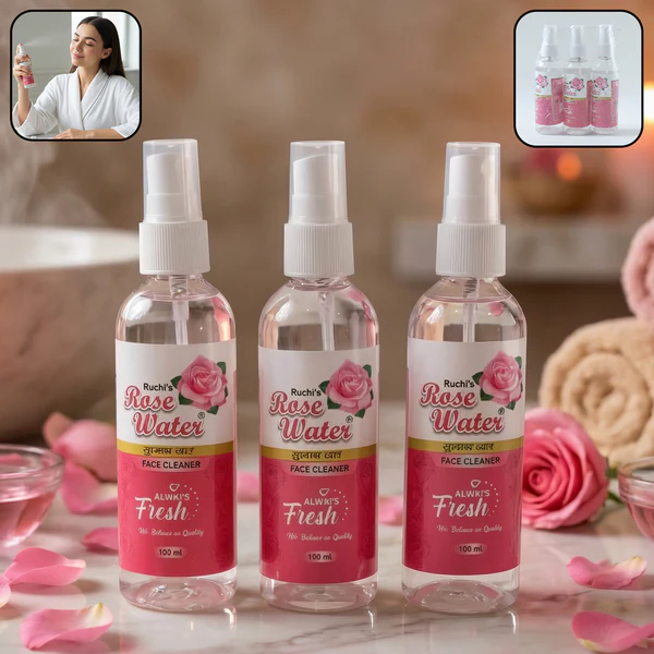 ZTHS20 Rose Water Face Spray Set (3 Pc Set, 100 ML Each)