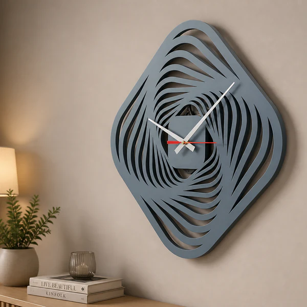 ZTH164 Modern Abstract Vortex Wall Clock For Living Room, Bedroom & Office