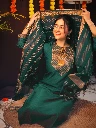 ZTF6 Tibra Attire Women Cotton Blend Kurti Pant Dupatta Set || Ocean Green Color