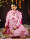 ZTF8 Tibra Attire Women Cotton Blend Kurti Pant Dupatta Set || Baby Pink Color