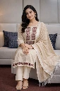 ZTF10 Women’s Ethnic Kurta Pant Dupatta Set – Elegant Beige Traditional Wear