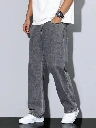 ZTF16 Men’s Grey Loose Fit Denim Jeans – Casual Streetwear Fashion