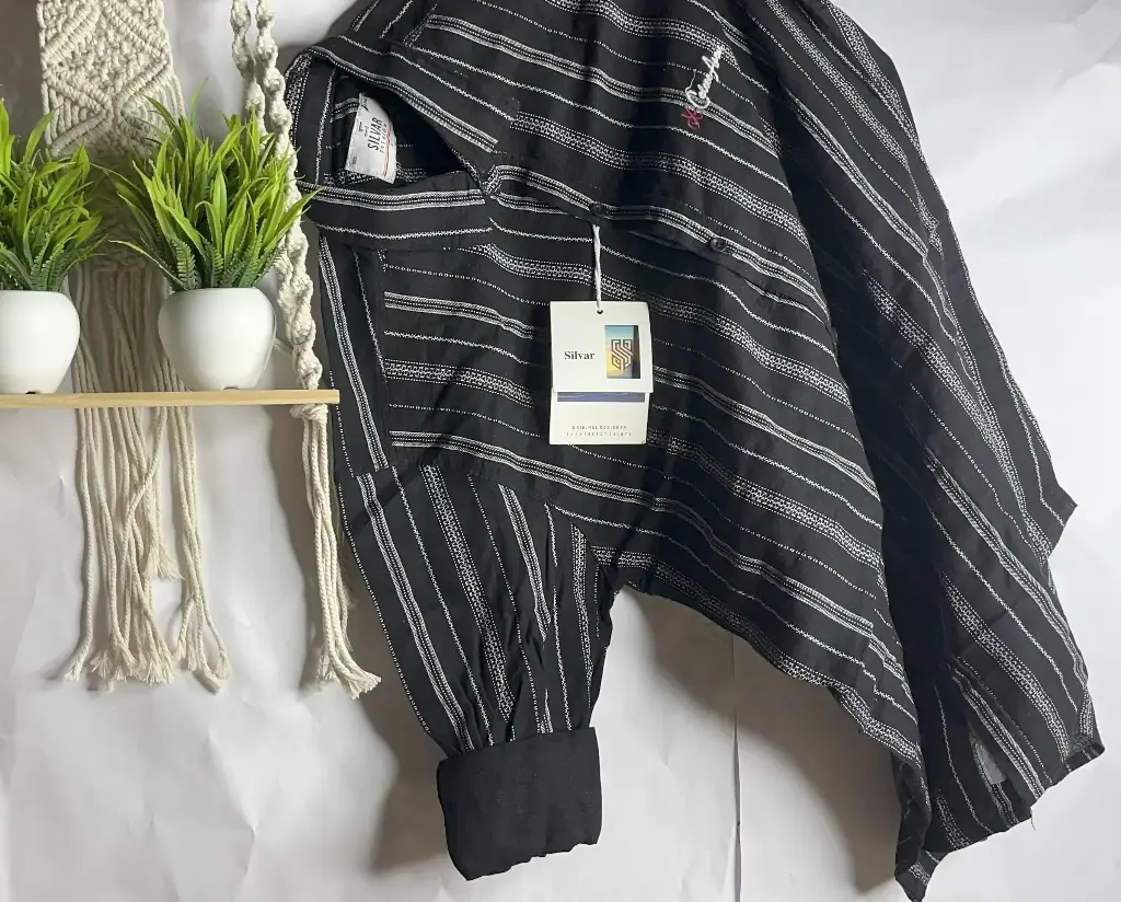 ZT1 Men's Regular Fit Striped Spread Collar Casual Shirt