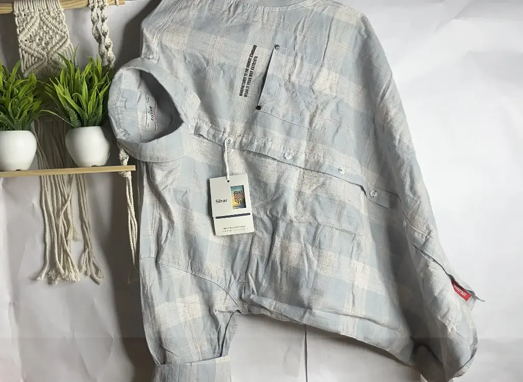 ZT6 Men's Checked Slim Fit Shirt with Patch Pocket (L)