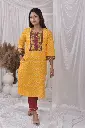 ZT10 Women's Premium Quality Pure Cotton Kurti With Pant Set