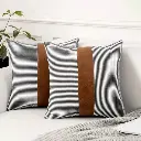 ZTH4 Pillow Covers, leather & cotton Cushion Covers (16 × 16 Inch / 1 Pair / 2 Pc) 