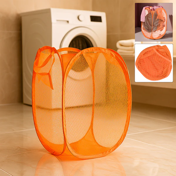 ZTH5 Foldable Pop-Up Mesh Laundry Basket Hamper (1 Pc) 
