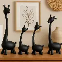 ZTH9 Home Decor Black Nordic Giraffe Family Figurine (Set of 4) 