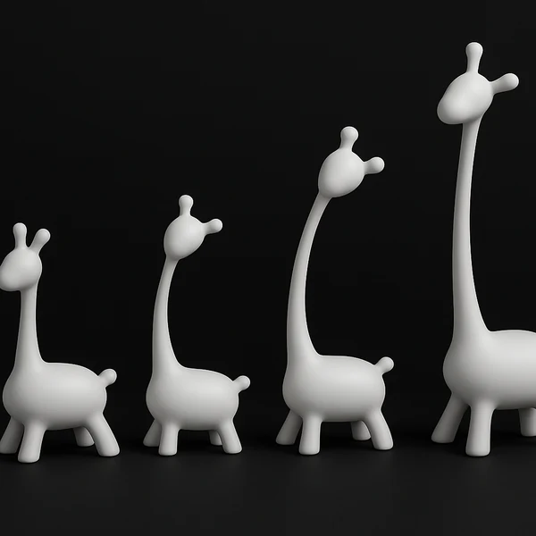 ZTH10 Home Decor White Giraffe Family Figurine(Set of 4) 