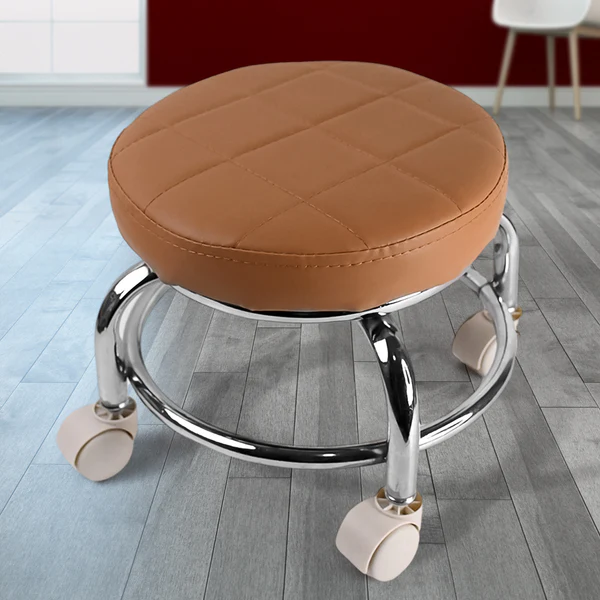 ZTH21 Heavy Duty Steel Base Round Rolling Stool with Wheels Pedicure Stool (1pc) 