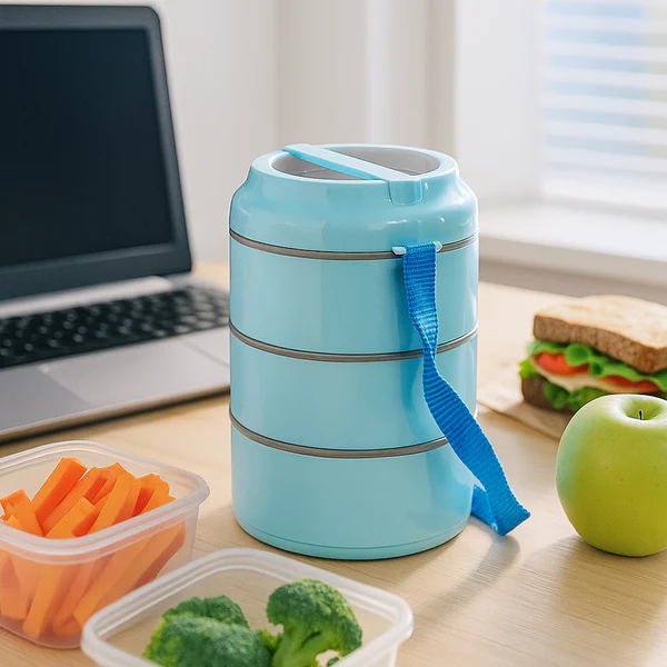 ZTH27 3 Layer Insulated Lunch Box Set with Handle & Strap