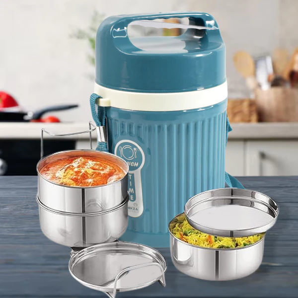 ZTH28 Stackable Insulated Tiffin with Handle (1 Pc): Leakproof, Hot Food Container
