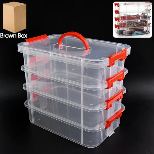 ZTH37 Transparent 4-Layer Multipurpose Plastic Storage Box