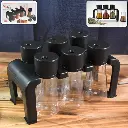 ZTK7 Plastic Spice Jar Set 6-Piece with Stand 