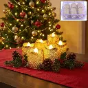 ZTC1 Christmas Premium Glitter LED Tealight Candles (6Pc Set)