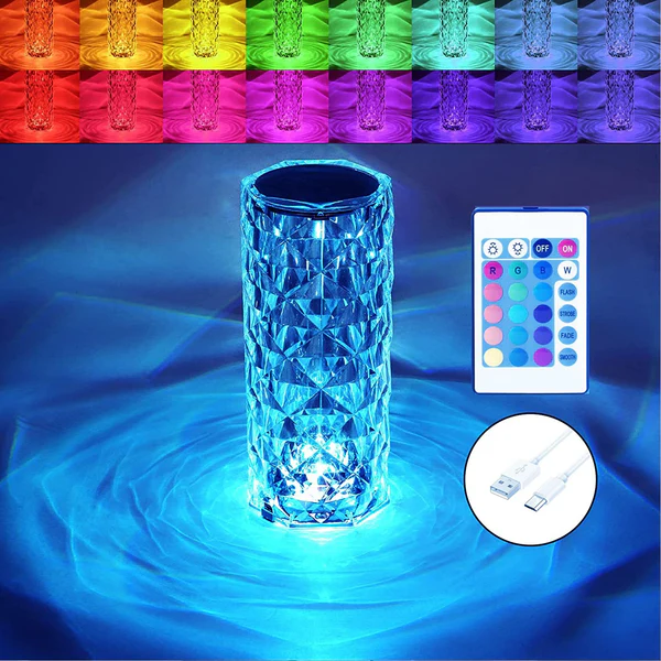 ZTC5 Crystal Touch Night Light for Bedroom Decor (16 Colors, Remote, USB)