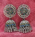 ZTJ6 Silver Peacock Jhumka