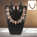 ZTJ15 Pink & White Diamond Necklace Set