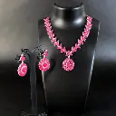 ZTJ16 Pink Diamond Necklace with Earring Set