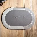 ZTH55 Premium Grey Oval Bathroom Floor Mat – Anti-Slip Soft Microfiber Bath Rug for Home