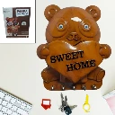 ZTH57 Cute Plastic Panda Key Holder, Wall Key Rack with 5 Hooks (1Pc)