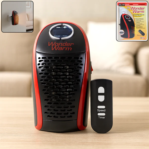 ZTH58 Wonder Warm 400W Wall Plug Room Heater with Remote Control (1Pc)