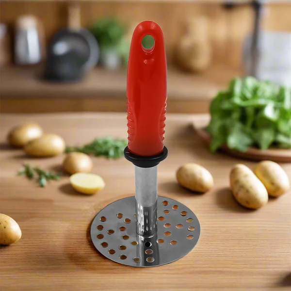 ZTK17 High Grade Stainless Steel Potato Pav Bhaji Masher with Plastic Handle (1Pc) 