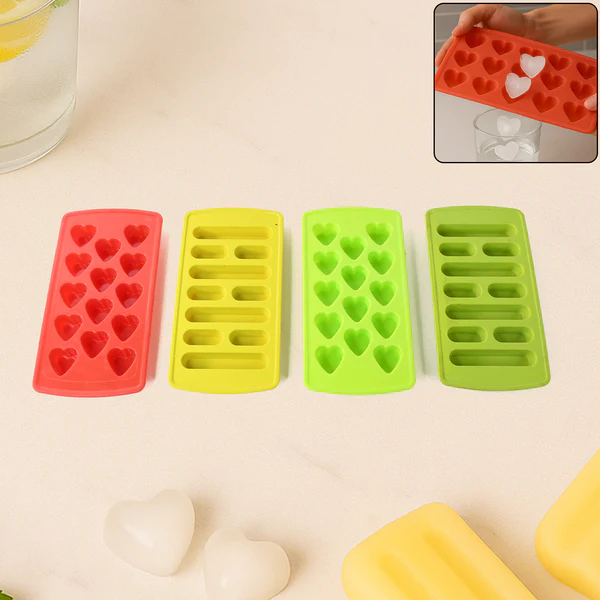ZTK22 Plastic Ice Cube Tray Set (4 Pc)