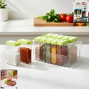 ZTK24 Classic Transparent Spice Rack with Stand – 12 Piece