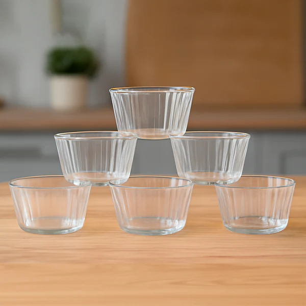 ZTK31 Premium Transparent Plastic Dessert Bowl Set – 6 Pieces