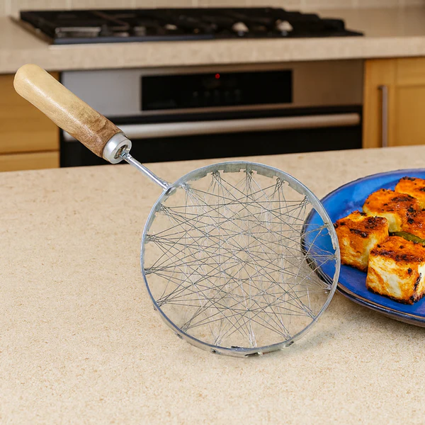 ZTK39 Stainless Steel Wire Skimmer with Wooden Handle (1Pc)