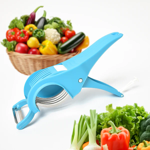 ZTK44 Veg & Fruit Multi Cutter 2 in 1 with 5 Blades & Peeler (1Pc / Multicolor) 