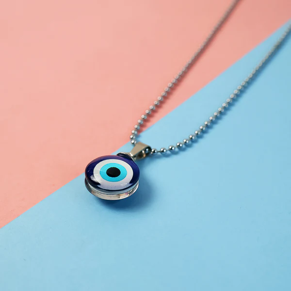 ZTSG1 Tiny Blue Turkish Evil Eye Pendant Chain Necklace For Men And Women