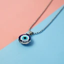 ZTSG1 Tiny Blue Turkish Evil Eye Pendant Chain Necklace For Men And Women