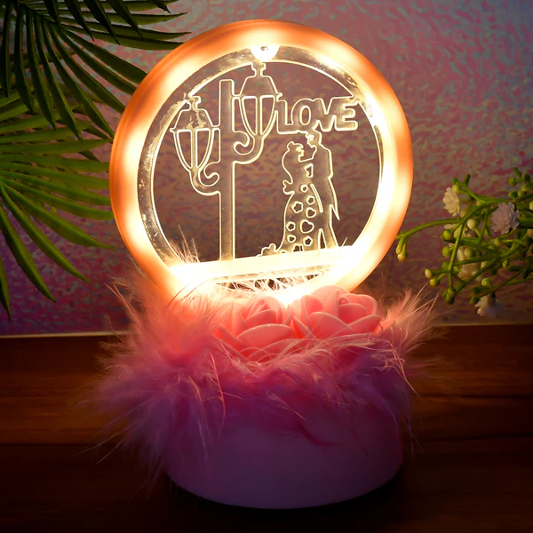 ZTSG6 Romantic Round Love Couple Decorative Showpiece (1Pc)