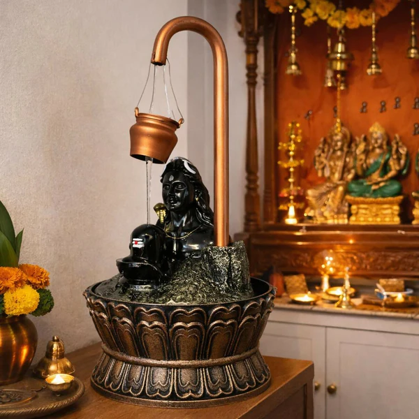ZTH71 Lord Shiv Tabletop Water Fountain for Home Temple & Living Room Decor